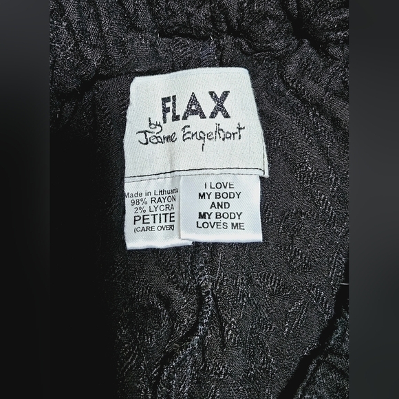 FLAX BY JEANNE ENGELHART Black Wide Leg Pants - Picture 4 of 7